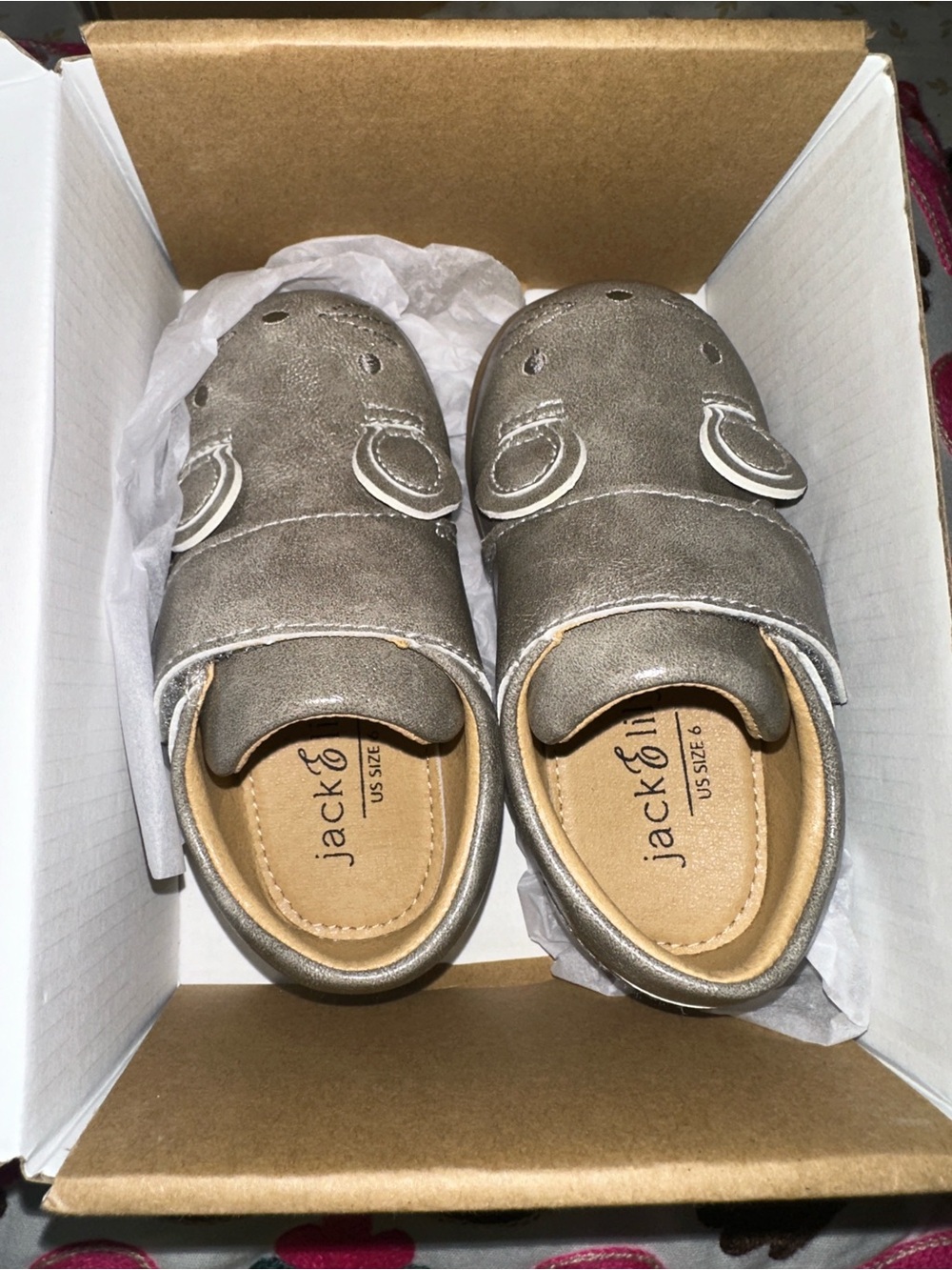 jack&lily Metallic Gray Kids Slip-On Shoes